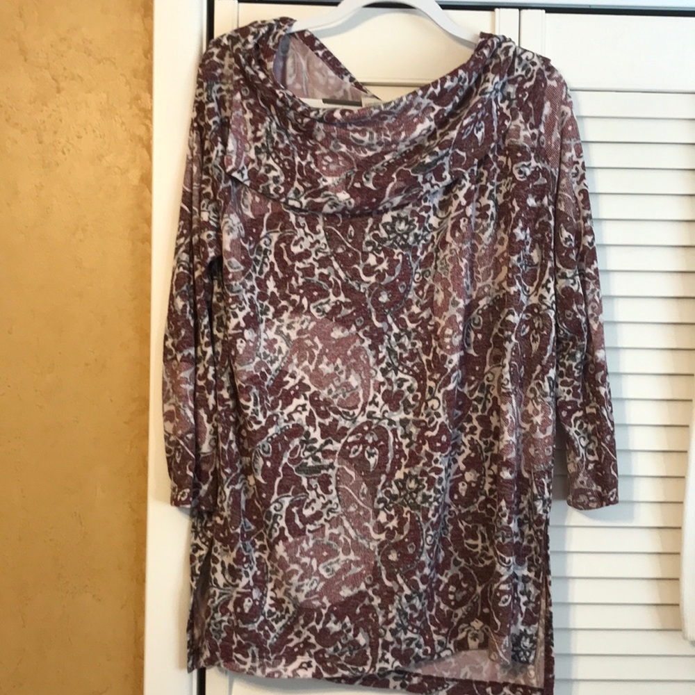 Tunic burgundy cream a little pink